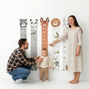 Personalized Baby Growth Ruler Chart Animals Style - Nursery Wall Decor ...