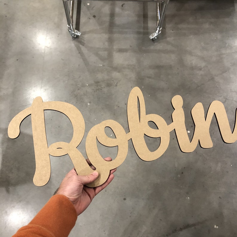 Custom Name Sign 8" to 35" inch Wooden Personalized Laser Cut Names Plaque for Nursery Baby Girl Wall Decor image 15