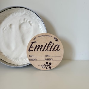 Panneau d'annonce de bébé, panneau en bois « Hello World », d'annonce de nom de bébé pour hôpital, accessoire de photographie de naissance