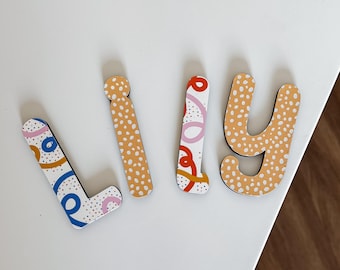 Personalized Wooden Name Wall Letters, Customized Name Sign for Nursery Decor, Kids Door Plaque, ToyBox Sign