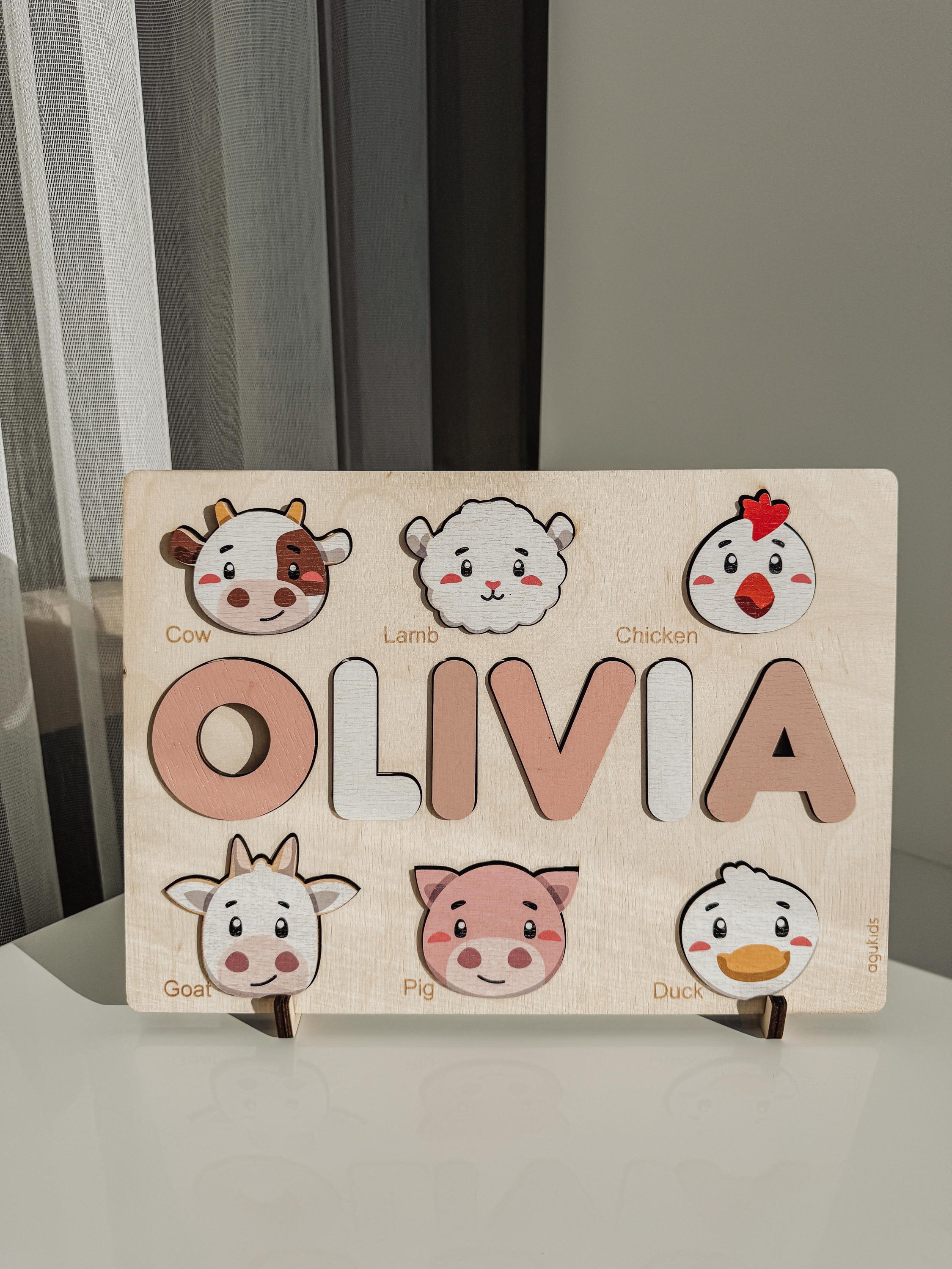 Personalized Name Puzzle for Kids, Custom Baby Gifts, Wooden Puzzles ...