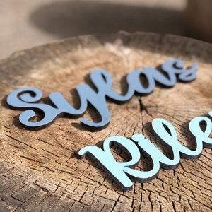 Custom Name Sign 8" to 35" inch Wooden Personalized Laser Cut Names Plaque for Nursery Baby Girl Wall Decor image 14
