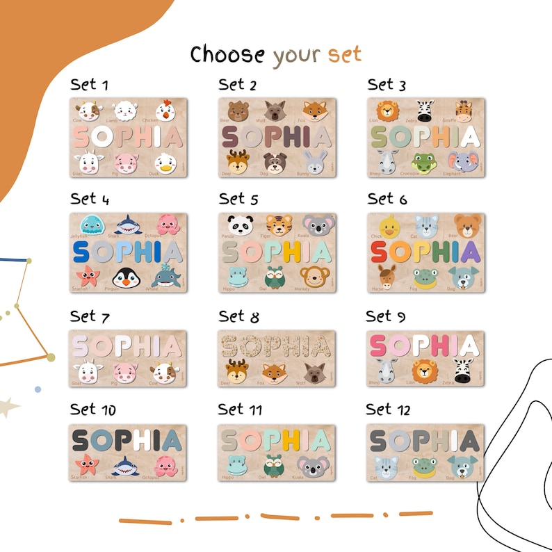 Personalized Name Puzzle for Kids, Custom Baby Gifts, Wooden Puzzles ...