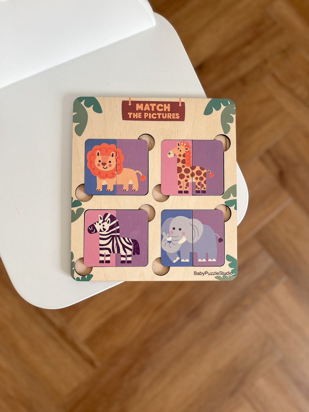 Animals Matching Game for Kids - Wooden Montessori Toy - Etsy