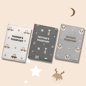 Protège-passeports personnalisés pour enfants | Cadeau pour enfants | Porte-passeport avec nom personnalisé pour tout-petit