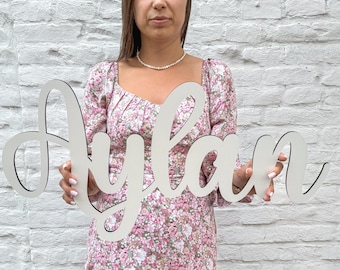Name sign for nursery, baby custom name plaque from 20cm - 98cm(8&#39;&#39;-35&#39;&#39;) - Personalized kids room wall decor