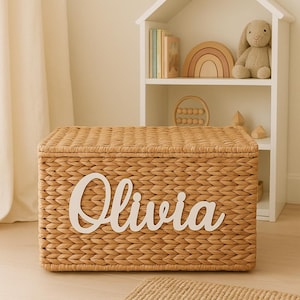 Custom Name Sign 8" to 35" inch Wooden Personalized Laser Cut Names Plaque for Nursery Baby Girl Wall Decor image 8