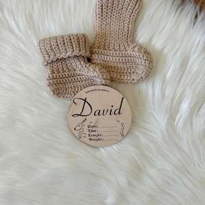Baby Boy Name Announcement, Hello World Name Sign for Photo Prop, Baby Shower Gift, Personalized Gift for New Baby