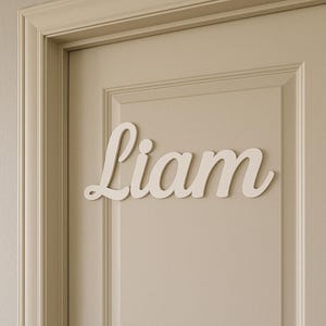 Kids door name sign - handmade wooden plaque
