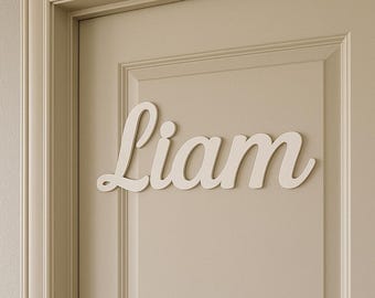 Kids door name sign - handmade wooden plaque