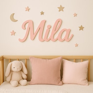 Wooden Name Sign 20cm to 96cm, Custom signs for kids, hand made Personalized Nursery Decor