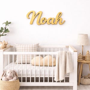 Custom Name Sign 8" to 35" inch Wooden Personalized Laser Cut Names Plaque for Nursery Baby Girl Wall Decor image 6