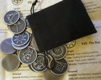 Metal Major Arcana Coins for Divination and Tarot Reading