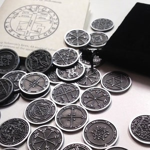 Solomons Pentacles 44 Planetary Seal Metal Coins - Lesser Key of Solomon