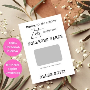 Abschiedsgeschenk Kollegin & Kollege | Jobwechsel Geschenk | Neuer Job Karte | Rubbelkarte Kollegin | Arbeitskollegin Geschenk | Karte