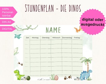 Stundenplan Kinder | Stundenplan für Einschulung | Stundenplan Schule Kind | Schuleinführung | Stundenplan download(digital) oder per Post