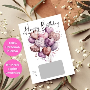 Geburtstagskarte personalisiert | Rubbelkarte | Geschenk für Freundin, Partner | Karte - Rubbelkarte, Grußkarte