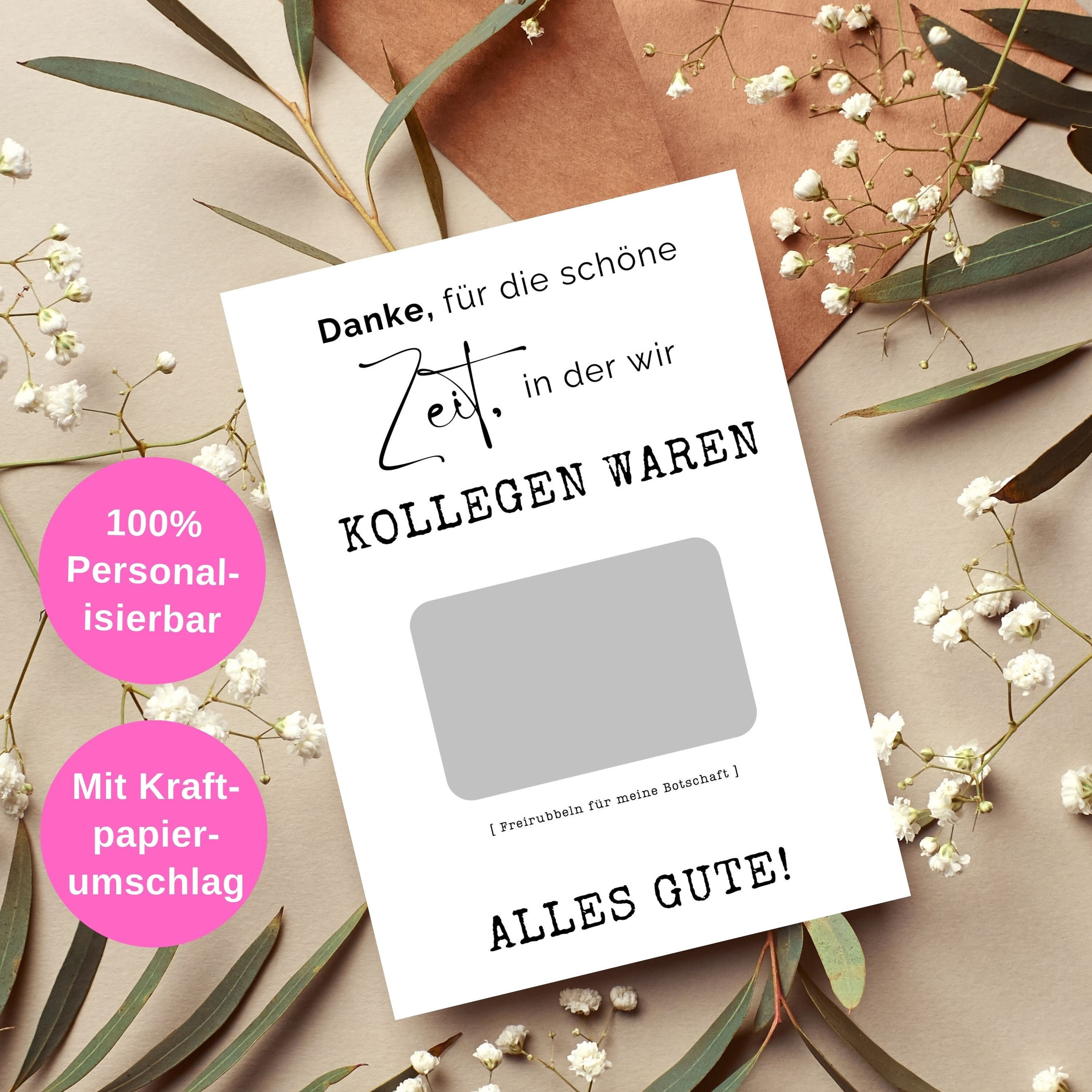 Glückwunschkarte „Cool Kitty“ Für Kollegen, 145x145 Mm | Abschied, Neuer Job, Auf 350g/m² FSC-Karton, Mit Umschlag