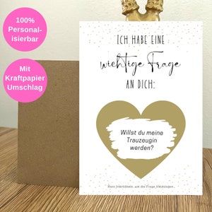 Trauzeugin Fragen & Taufpatin fragen | Rubbelkarte personalisiert| Rubbelkarte Hochzeit, Trauzeugin, Trauzeuge | Rubbelkarte Überraschung