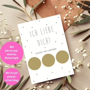 Liebeskarte Personalisiert | Liebe Geschenk | Liebe Karte | Partner Geschenk | Lieblingsmensch | Rubbelkart