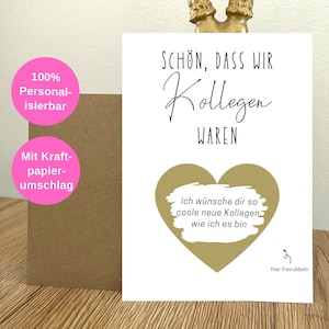 Abschiedsgeschenk Kollegin & Kollege | Karte Geburtstag | Rubbelkarte | Gute Kollegen | PERSONALISIERT | Karte mit Spruch