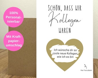 Abschiedsgeschenk Kollegin & Kollege | Karte Geburtstag | Rubbelkarte | Gute Kollegen | PERSONALISIERT | Karte mit Spruch