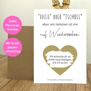 Abschiedsgeschenk Kollegin | Neuer Job Geschenk | Kündigung Kollege Geschenk | Rubbelkarte |  PERSONALISIERT | Karte mit Spruch
