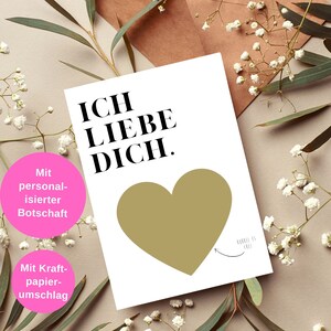 Valentinstag Geschenk | Karte Liebe | Karte Valentinstag | Rubbelkarte personalisierbar | Valentinstag Geschenk für Männer Freund