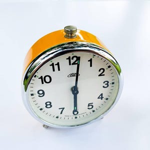 Vintage PRIM Alarm Clock | Mid-Century Mechanical Wind-Up Clock | Made in Czechoslovakia | Yellow Retro Table Clock | Working Condition