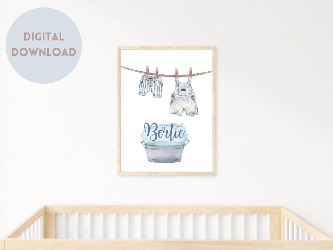 Custom Names DIGITAL DOWNLOAD Baby Clothesline Nursery Wall Etsy