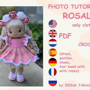 Crochet pattern toy clothes outfit "Rosalie" for 29 cm dolls. CLOTHES ONLY, doll not included. pdf by irina tarasova image 1