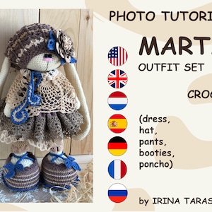 Solo traje de crochet de Martha. patrón de Irina Tarasova. pdf crochet conejita primavera niña amigurumi
