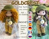 amigurumi doll pattern Goldcrest autumn clothes outfit set crochet pattern. CLOTHES ONLY, doll not included. pdf by irina tarasova