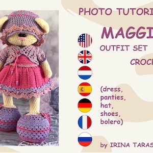 Maggie crochet outfit (clothes only). pattern by Irina Tarasova.  pdf crochet bunny girl amigurumi