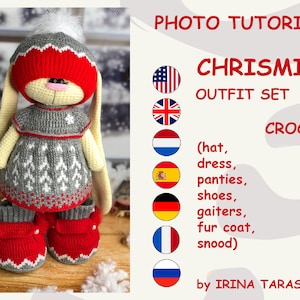 CHRISMIE crochet christmas outfit pattern by Irina Tarasova. Easy and beautiful style for toy