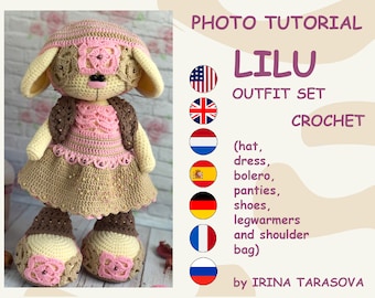 lilu crochet outfit (clothes only). pattern by Irina Tarasova.  pdf crochet bunny girl amigurumi