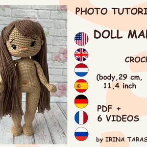 Malu amigurumi crochet doll pattern. Unclothed. DOLL ONLY pdf by irina tarasova.