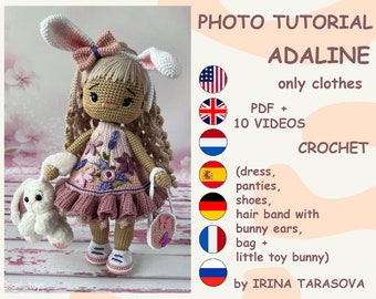 Crochet pattern toy clothes outfit "Adaline" for 29 cm dolls. CLOTHES ONLY, doll not included. pdf by irina tarasova