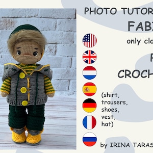 Haakpatroon speelgoedkledingoutfit "Fabio" voor poppen van 29 cm. ALLEEN KLEDING, jongen niet inbegrepen. pdf door irina tarasova