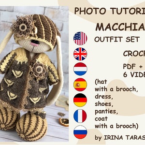 MACCHIATO crochet outfit only. pattern by Irina Tarasova.   pdf crochet bunny spring girl amigurumi