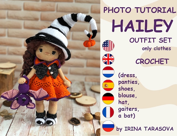 Hailey Clothes Halloween Outfit Set Crochet Pattern for Amigurumi