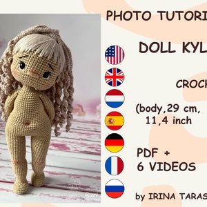 Kylie amigurumi crochet doll base pattern. Unclothed. DOLL ONLY, pants not included. pdf by irina tarasova.