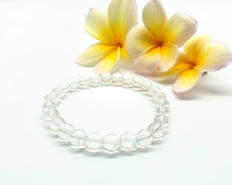 A GRADE CLEAR QUARTZ bracelet 8MM Genuine natural quartz Stretch bracelet Gemstone Bracelet Bead bracelet Crystal bracelet Natural quartz