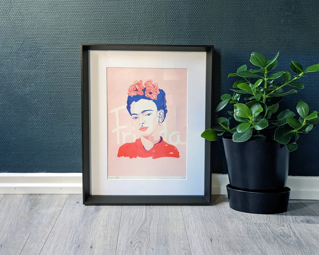 Risographic Poster A3 Frida Kahlo Art Print Limited Edition of 80ex ...