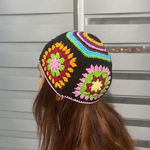Crochet Granny Square Slouchy Beanie: Bohemian Style
