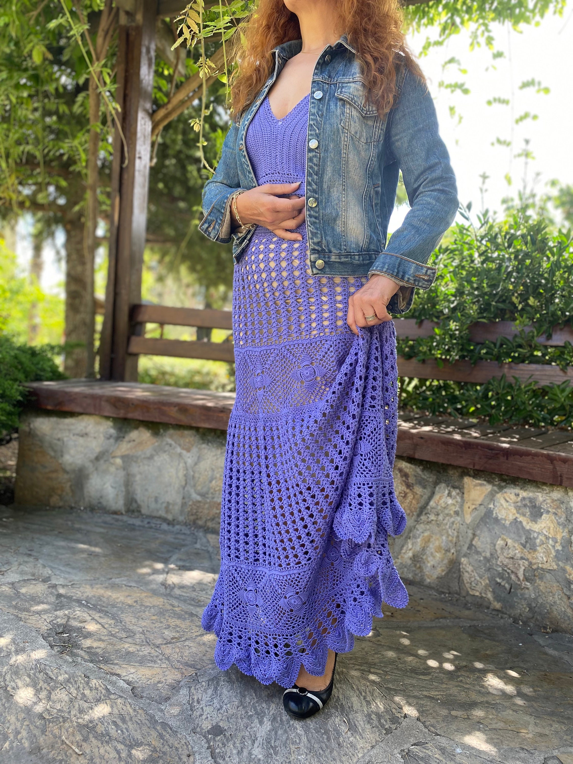 CROCHET MAXI SKIRT WITH SLIT