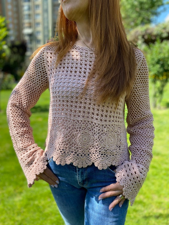 Crochet Long Sleeve Top, Down Shirt,crochet Sweater,handmade Shirt, Crochet Blouse, Crochet Lace Top, Victorian Crochet, Crochet Pullover - Etsy Crochet Long Sleeve Top, Down Shirt,crochet Sweater,handmade Shirt, Crochet Blouse, Crochet Lace Top, Victorian Crochet, Crochet Pullover - Etsy
