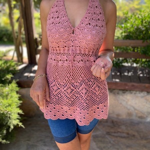 Crochet Lace Halter Blouse, crochet top, crochet blouse, crochet lace top,crochet tank top, crochet vest,Crochet shirt