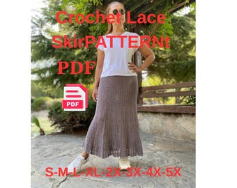 Crochet Long Skirt PATTERN PDF Written Pattern