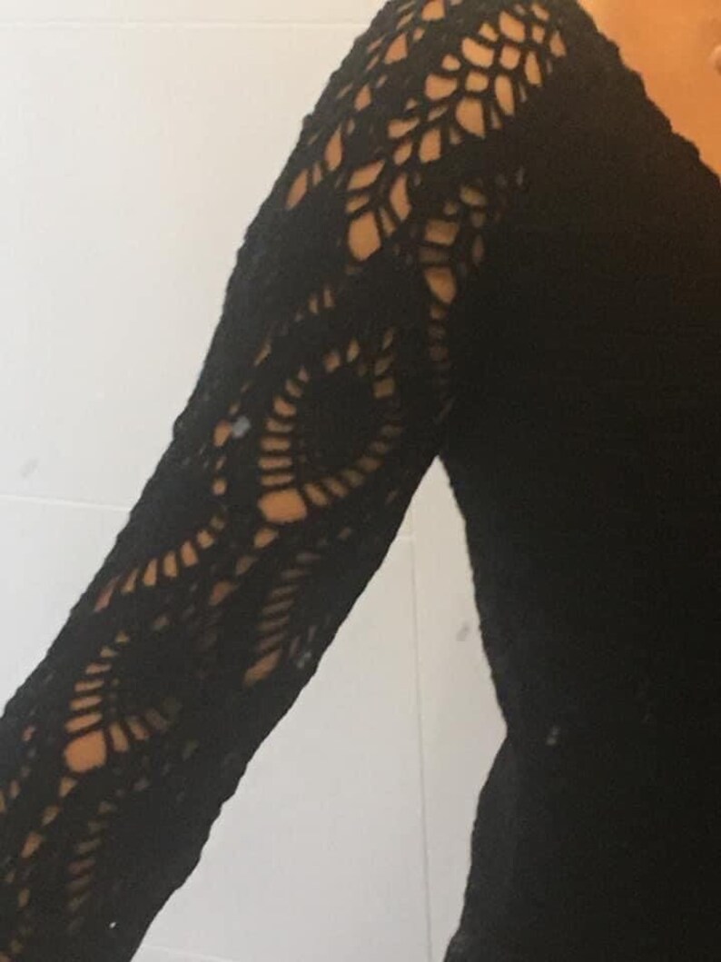 Long Sleeve Crochet Lace Top Chandaka Crochet Blouse Etsy